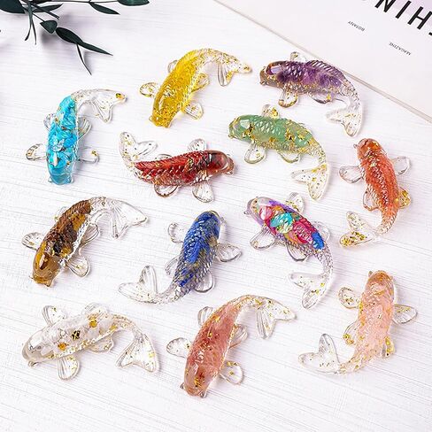 Crystal Stone Gravel Lucky Koi Fish Figurine Resin Mini Quartz Fancy Carp Statue Home Decor Desk Ornament Gift in Saudi Arabia