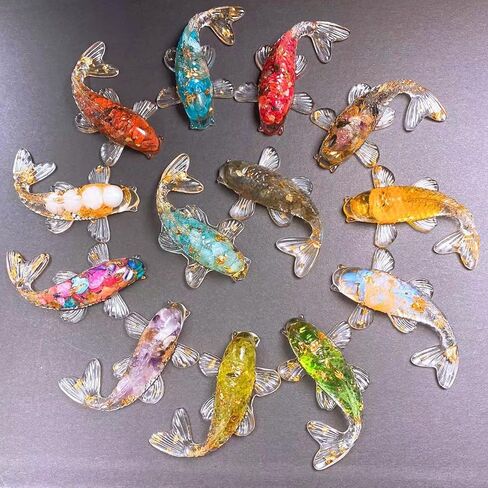 Crystal Stone Gravel Lucky Koi Fish Figurine Resin Mini Quartz Fancy Carp Statue Home Decor Desk Ornament Gift in Saudi Arabia