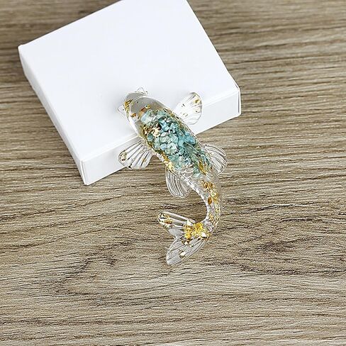 Crystal Stone Gravel Lucky Koi Fish Figurine Resin Mini Quartz Fancy Carp Statue Home Decor Desk Ornament Gift in Saudi Arabia