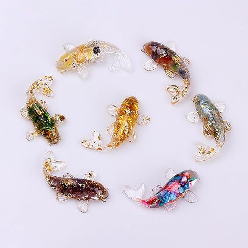 Crystal Stone Gravel Lucky Koi Fish Figurine Resin Mini Quartz Fancy Carp Statue Home Decor Desk Ornament Gift in Saudi Arabia