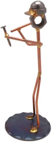 Construction Worker Collectible Handmade Metal Art Figurine, Desk Accessories, Trophy, Boss Gift, Office Décor, Business Professional in Kuwait