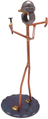 Construction Worker Collectible Handmade Metal Art Figurine, Desk Accessories, Trophy, Boss Gift, Office Décor, Business Professional in Kuwait