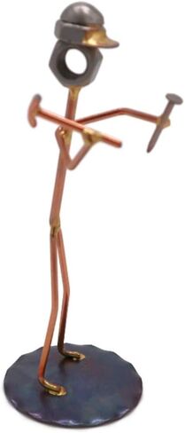 Construction Worker Collectible Handmade Metal Art Figurine, Desk Accessories, Trophy, Boss Gift, Office Décor, Business Professional in Kuwait