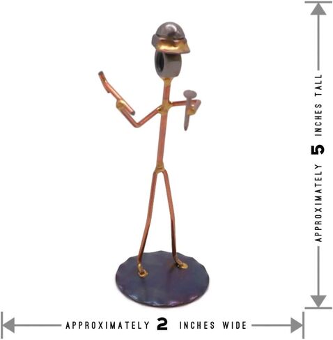 Construction Worker Collectible Handmade Metal Art Figurine, Desk Accessories, Trophy, Boss Gift, Office Décor, Business Professional in Kuwait
