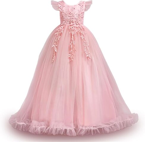 فستان الأميرة للفتيات على شكل زهرة فستان رسمي للأطفال فستان حفلات الزفاف للفتيات 7711 in Kuwait