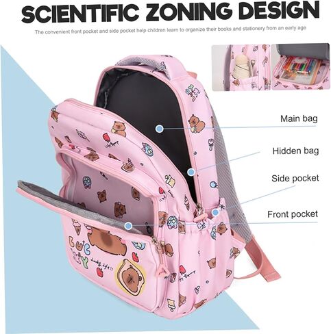 3 قطع/مجموعة حقيبة ظهر كابيبارا للأطفال، مجموعة حقيبة ظهر كاواي لطيفة مع حقيبة غداء ومقلمة، حقيبة سفر للكمبيوتر المحمول كارتونية مرحة للخروج كابيبارا in Kuwait