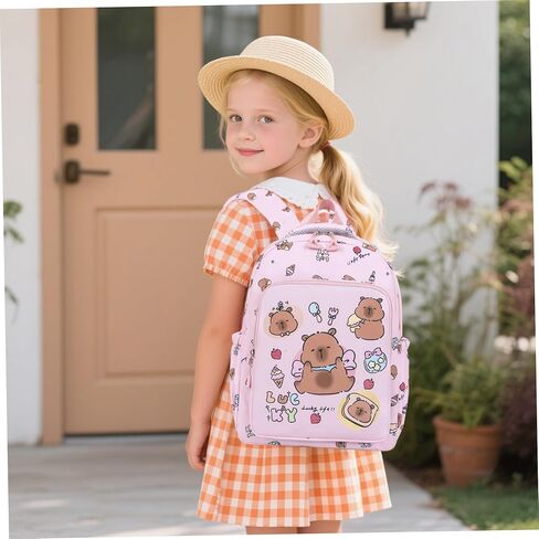 3 قطع/مجموعة حقيبة ظهر كابيبارا للأطفال، مجموعة حقيبة ظهر كاواي لطيفة مع حقيبة غداء ومقلمة، حقيبة سفر للكمبيوتر المحمول كارتونية مرحة للخروج كابيبارا in Kuwait