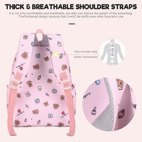 3 قطع/مجموعة حقيبة ظهر كابيبارا للأطفال، مجموعة حقيبة ظهر كاواي لطيفة مع حقيبة غداء ومقلمة، حقيبة سفر للكمبيوتر المحمول كارتونية مرحة للخروج كابيبارا in Kuwait