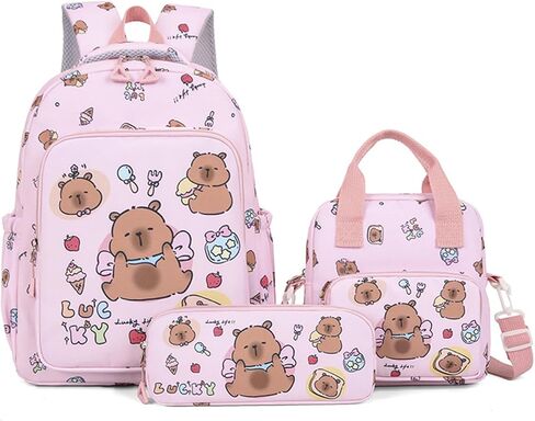 3 قطع/مجموعة حقيبة ظهر كابيبارا للأطفال، مجموعة حقيبة ظهر كاواي لطيفة مع حقيبة غداء ومقلمة، حقيبة سفر للكمبيوتر المحمول كارتونية مرحة للخروج كابيبارا in Kuwait