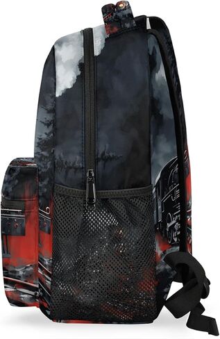 Bardic Vintage Train Kids Backpack for Boys Girls, 16 Inch School Backpack Locomotive Train Elementary School Bag Students Bookbags Travel Laptop Backpacks Casual Daypack in Kuwait