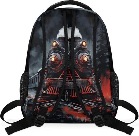 Bardic Vintage Train Kids Backpack for Boys Girls, 16 Inch School Backpack Locomotive Train Elementary School Bag Students Bookbags Travel Laptop Backpacks Casual Daypack in Kuwait