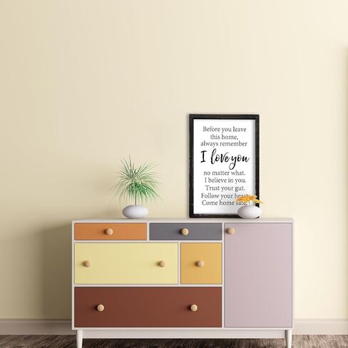 Before You Leave This Home Sign Wall Art Decor 16x11 Inch Rustic Farmhouse Living Room I Love You Inspirational Family Wood Framed Sign Entryway Motivationa And Romantic Wall Hang (Wood) in Kuwait