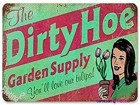 Retro Metal Sign/Dirty Hoe Garden Supply Vintage Metal Sign Sun Surf Sand CA Steel Not Sign Retro Look Home Club bar Wall Art Decoration Metal Tin Sign 12 X 8 inch in Saudi Arabia