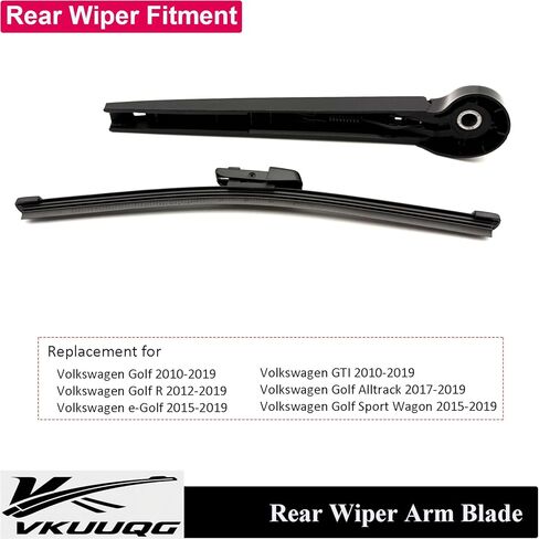 Rear Windshield Wiper Blade Arm Kit Replacement for VW GOLF MK6 MK7 2010-2019 | Fit Replaces OEM 98815-2J000 in Kuwait