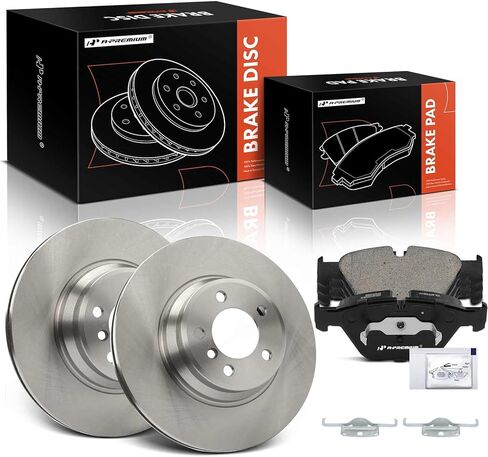 A-Premium 13.69 inch (347.8 mm) Front Vented Disc Brake Rotors + Ceramic Pads Kit Compatible with Select BMW Models - 745i/745Li 2002-2005, 750i/750Li 2006-2008, 760i 2004-2006, 760Li 2003-2008 in Saudi Arabia