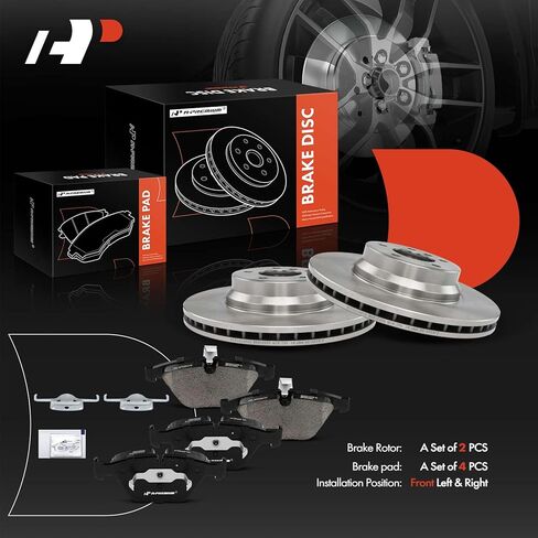 A-Premium 13.69 inch (347.8 mm) Front Vented Disc Brake Rotors + Ceramic Pads Kit Compatible with Select BMW Models - 745i/745Li 2002-2005, 750i/750Li 2006-2008, 760i 2004-2006, 760Li 2003-2008 in Saudi Arabia