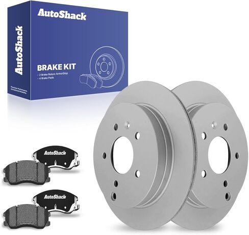 دوارات فرامل خلفية بفتحات تهوية من AutoShack + وسادات سيراميك ممتازة 6 قطع بديلة لمجموعة فرامل 2007-2009 شيفروليه إكوينوكس 2008-2010 ساتورن فيو 2012-2015 شيفروليه كابتيفا سبورت 11.93 بوصة (303 مم) in Saudi Arabia