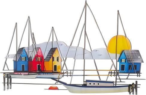 Otoolling Metal Ship Wall Decor Sailing Boat Ornament Large Sailboat Wall Sculpture Coastal Nautical Hanging Decor Art for Living Room Bedroom Indoor Outdoor(Classic) in Saudi Arabia