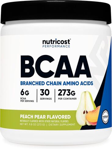Nutricost BCAA Powder 2:1:1 (Peach Pear, 30 Servings) - Branched Chain Amino Acids in Kuwait