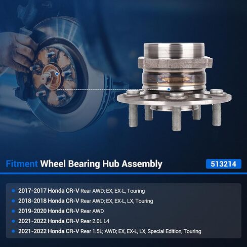 Autoround 512632 Rear Wheel Hub and Bearing Assembly fit for Honda CR-V 2017 2018 2019 2020 2021 2022, 5-Lugs w/ABS in Saudi Arabia