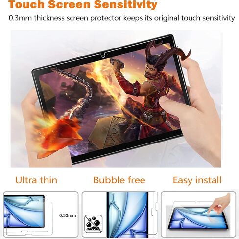 [2 Pack] Screen Protector For iPad Air 5 Air 4 10.9 Inch Tempered Glass Film Guard For iPad Pro 11 Inch 2022&2021&2020 Release, Scratch Resistant Face ID Pencil Compatible in Saudi Arabia
