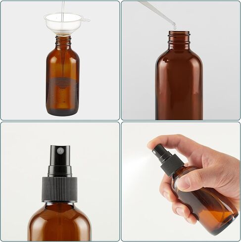 Dark Amber Glass Spray Bottles 4 oz, Small Glass Spray Bottles for Essential Oils, Fine Mist for Face, Hair, Plants, Travel, Perfumes, Cleaning Solutions - 2 Pack in Saudi Arabia