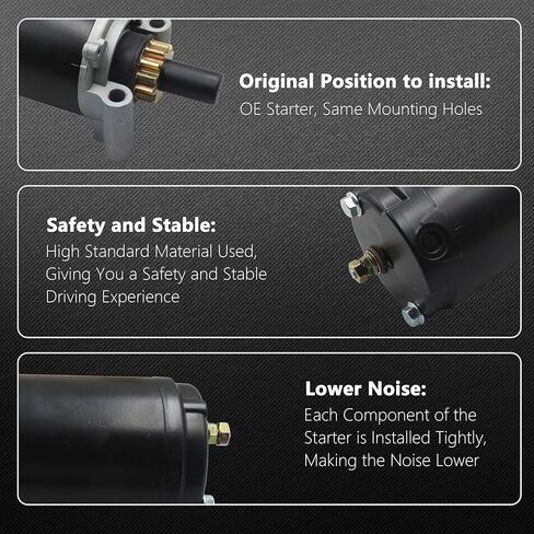Starter Motor for Kohler Engine 12.5HP 13HP 14HP 15HP 17HP 20HP 12-098 Series Replaces OE# 12-098-12, 12-098-19, 12-098-19S, 12-098-21, 12-098-21S, SM52397, SM52784, 5239740 in Kuwait