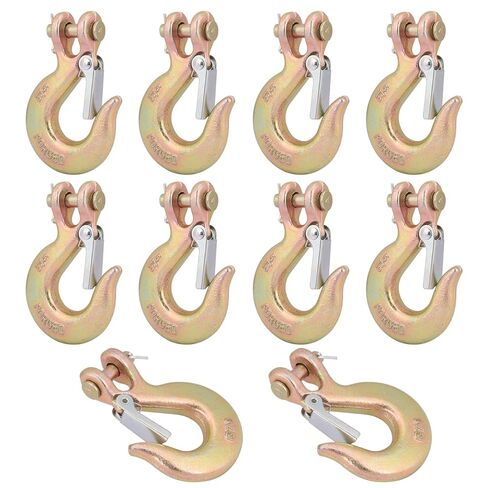 8 Pack 3/8 inch Forged Steel Clevis Slip Hook with Safety Latch, Heavy Duty G70 Clevis Grab Hook for Towing and Winch, 3t Capacity, 0.75 Inch Opening in Saudi Arabia