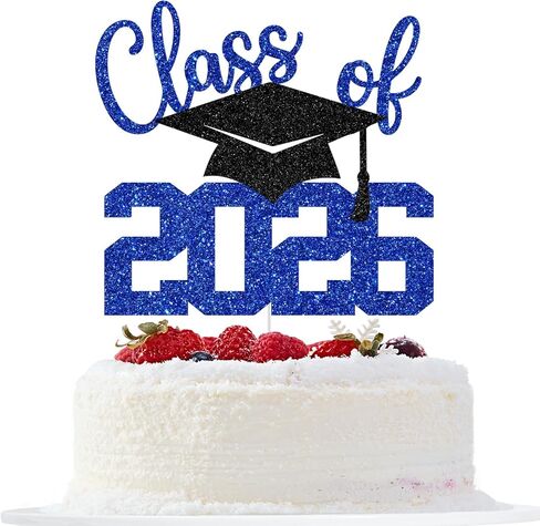 Class of 2024 Cake Topper, Congrats Grad Cake Decorations, Happy Graduation, High School/College/University Graduation Party Decorations, Gold Glitter in Saudi Arabia