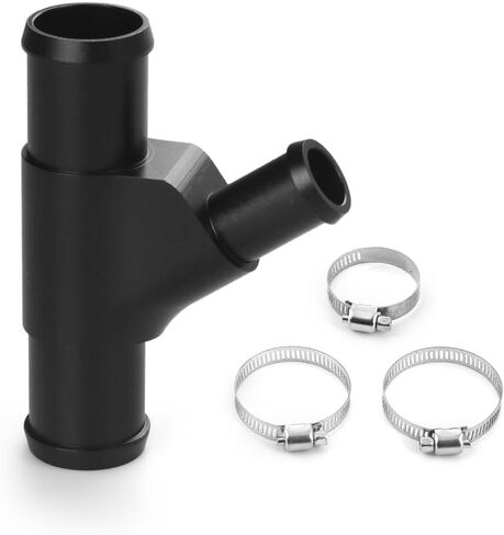 Hose Connector, Coolant Y-Pipe Weldless Adapter Compatible for 2003-2007 Ford F-250 F-350 F-450 F-550 Super Duty, 2003-2010 E-350 E-450 Econoline, 2003-2005 Excursion 6.0L Diesel Engine (Black) in Saudi Arabia