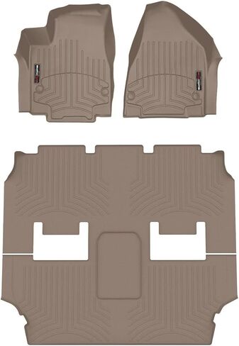 بطانات أرضية مخصصة من WeatherTech لسيارة Chrysler Pacifica، Pacifica، Pacifica - مجموعة كاملة (4416621-449452)، أسود in Kuwait