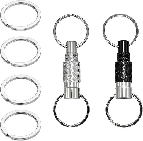 2 Pcs Quick Release Keychain,Detachable Key Ring Quick Release,With 4 Split Rings,Metal Safety Keychain For Car Purse Bag Accessories in Kuwait