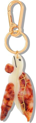 حقيبة سلحفاة بحرية وسلسلة مفاتيح - سلحفاة حقيقية من الأسيتات مع حلقة صدفة ذهبية اللون ومشبك جراد البحر in Kuwait