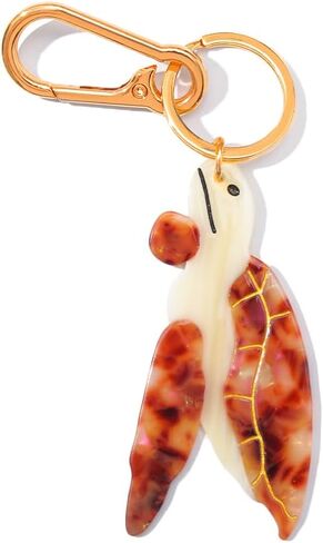 حقيبة سلحفاة بحرية وسلسلة مفاتيح - سلحفاة حقيقية من الأسيتات مع حلقة صدفة ذهبية اللون ومشبك جراد البحر in Kuwait