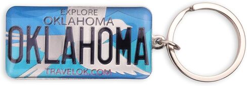 Westmon Works Oklahoma Keychain Souvenir Explore OK Travel License Plate Metal Key Ring in Saudi Arabia