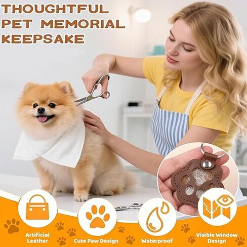 RV Camper & Pet Fur Keepsake Keychain Set - Memory Set for Travel with Dog Cat, Camping Gift for Pet Lovers in Kuwait