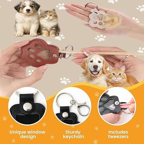 RV Camper & Pet Fur Keepsake Keychain Set - Memory Set for Travel with Dog Cat, Camping Gift for Pet Lovers in Kuwait