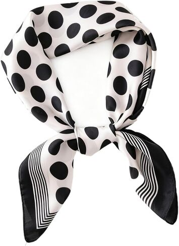1950s 27.5 Inch Polka Dots Silk Head Scarf for Women Satin Hair Neck Scarf Wrap Lightweight Bandana in Saudi Arabia