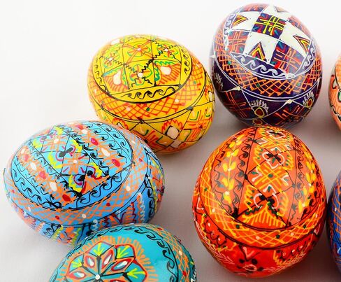 Easter Painted Eggs Wooden Ukrainian Pysanky Pysanka. Polish Pisanki. Czech Kraslice. Set of 12 in Kuwait