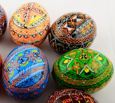 Easter Painted Eggs Wooden Ukrainian Pysanky Pysanka. Polish Pisanki. Czech Kraslice. Set of 12 in Kuwait