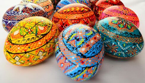Easter Painted Eggs Wooden Ukrainian Pysanky Pysanka. Polish Pisanki. Czech Kraslice. Set of 12 in Kuwait