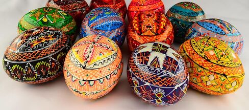Easter Painted Eggs Wooden Ukrainian Pysanky Pysanka. Polish Pisanki. Czech Kraslice. Set of 12 in Kuwait