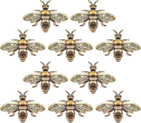 10 قطع من تماثيل النحل النحاسية الذهبية من KKBES، تماثيل نحل عتيقة، زينة نحل مزخرفة للحرف اليدوية المنزلية والمكتبية، 1.6 × 1.2 بوصة in Kuwait