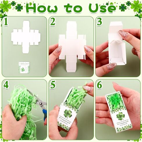 30 Sets St. Patrick's Day Gifts Bulk Mini Shamrocks St Patrick’s Day Decor with Greeting Box Irish Day Ireland Gifts Decor Ornaments for Party Giveaways Family Office Friends Staff Coworker in Kuwait
