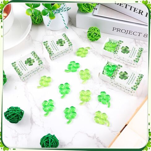 30 Sets St. Patrick's Day Gifts Bulk Mini Shamrocks St Patrick’s Day Decor with Greeting Box Irish Day Ireland Gifts Decor Ornaments for Party Giveaways Family Office Friends Staff Coworker in Kuwait