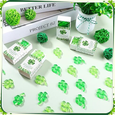 30 Sets St. Patrick's Day Gifts Bulk Mini Shamrocks St Patrick’s Day Decor with Greeting Box Irish Day Ireland Gifts Decor Ornaments for Party Giveaways Family Office Friends Staff Coworker in Kuwait