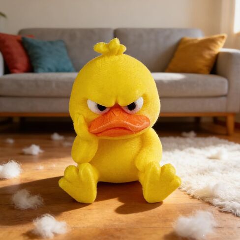 Funny Angry Duck Figurines, Sitting Posture Angry Yellow Duck Statue, 3D Printed, Cute Desktop Ornaments, Funny Duck Collectible Desktop Sculpture in Saudi Arabia