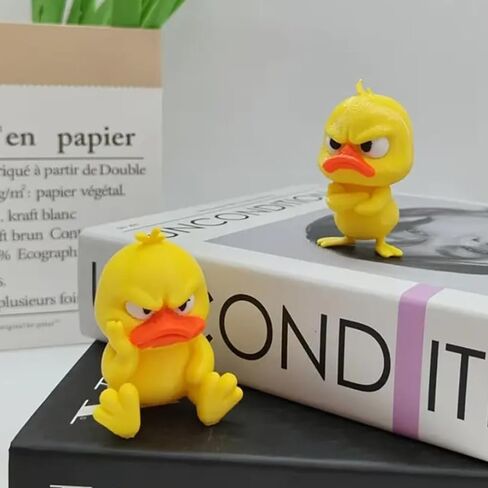 Funny Angry Duck Figurines, Sitting Posture Angry Yellow Duck Statue, 3D Printed, Cute Desktop Ornaments, Funny Duck Collectible Desktop Sculpture in Saudi Arabia
