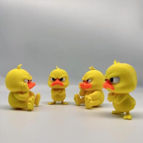 Funny Angry Duck Figurines, Sitting Posture Angry Yellow Duck Statue, 3D Printed, Cute Desktop Ornaments, Funny Duck Collectible Desktop Sculpture in Saudi Arabia