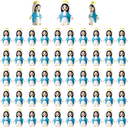 30 Pcs Little Virgin Mary Figurines Bulk Mini Virgin Mary Easter Jesus Figures Classic Religious Gifts Easter Eggs Stuffers Sunday Baptism Gifts (30) in Saudi Arabia